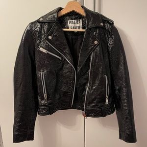 SALE WALTERBAKER LEATHER JACKET IN SNAKESKIN